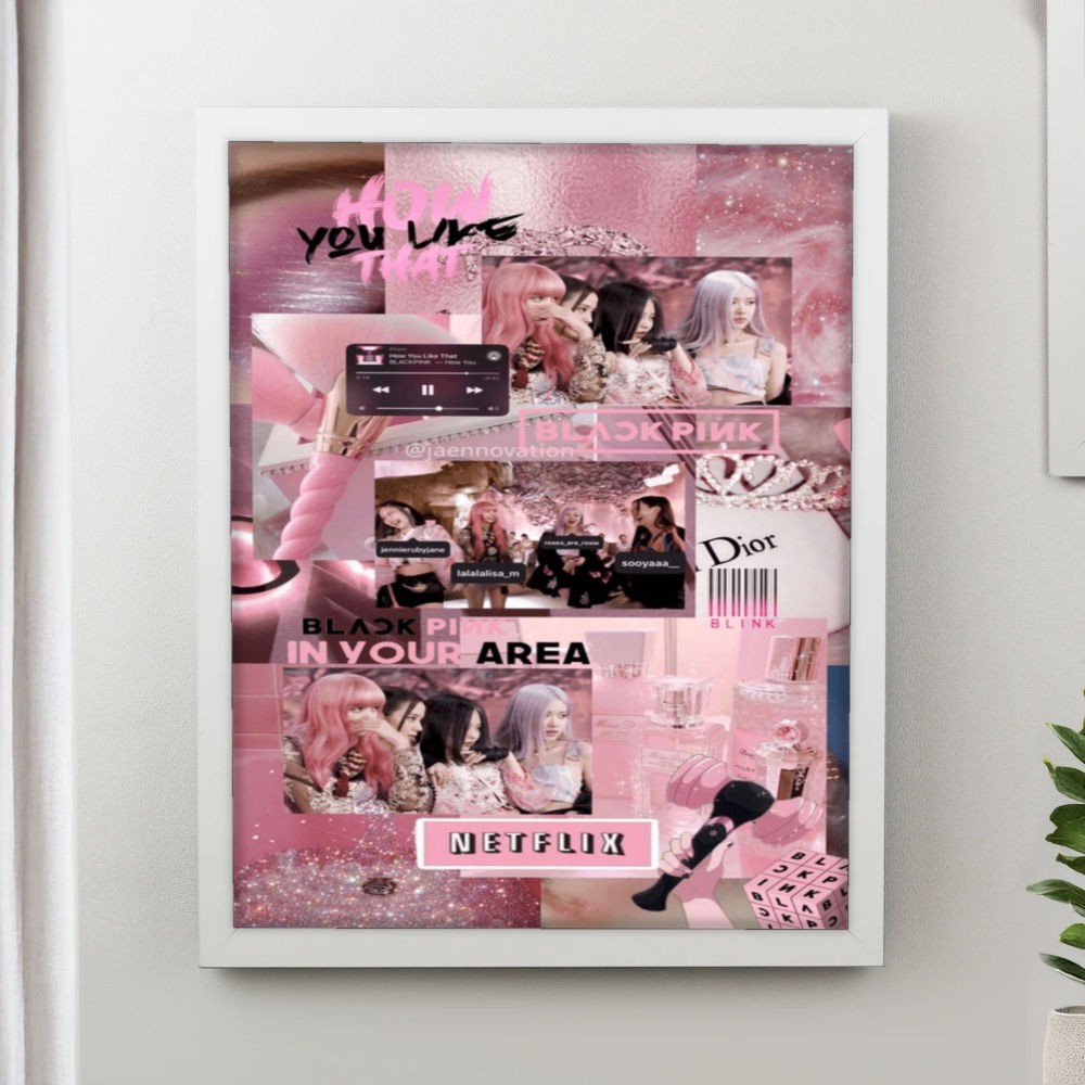 تابلو پینکمن طرح گروه بلکپینک بلکپینک صورتی BLACKPINK Pink 16 Jm