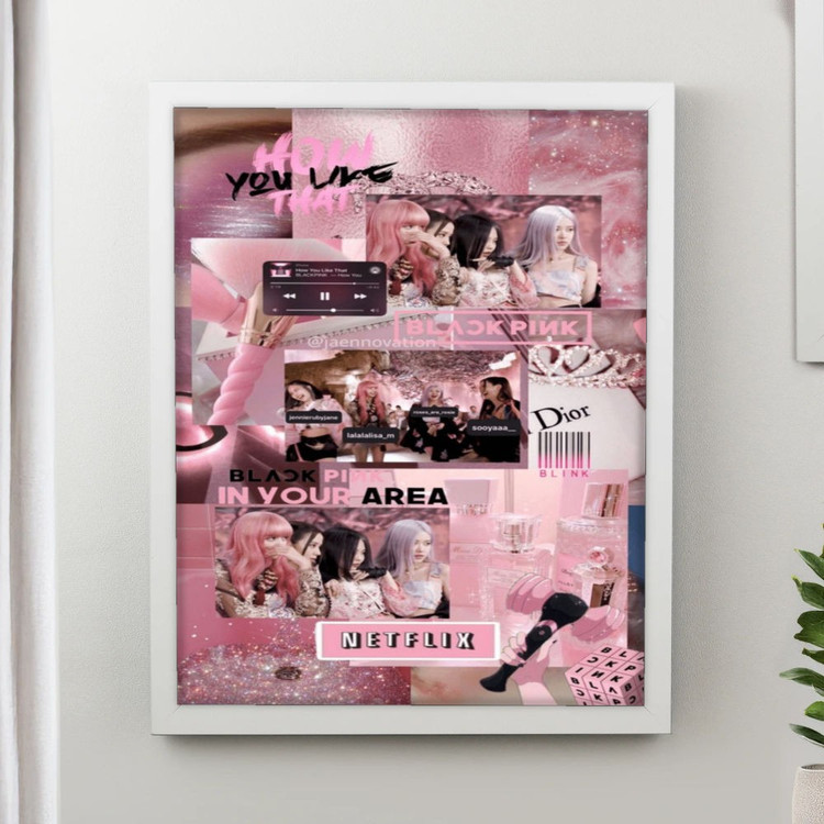 تابلو پینکمن طرح گروه بلکپینک بلکپینک صورتی BLACKPINK Pink 16 Jm