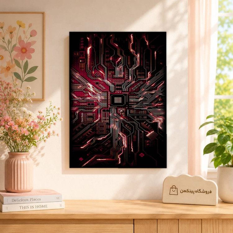 تابلو شاسی پینکمن طرح تکنولوژی قرمز - Technology Red کد Jm 21