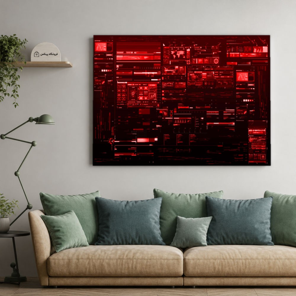 تابلو شاسی پینکمن طرح تکنولوژی قرمز - Technology Red کد Jm 20