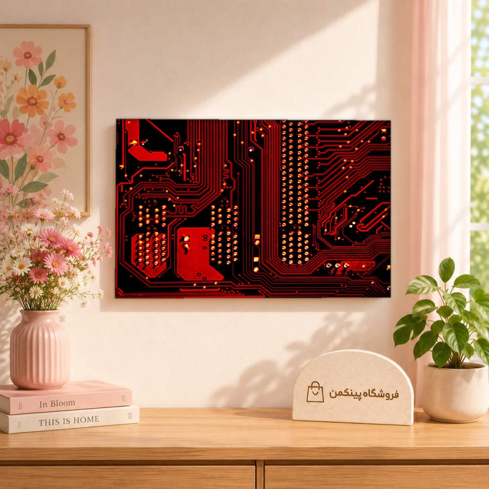 تابلو شاسی پینکمن طرح تکنولوژی قرمز - Technology Red کد Jm 11