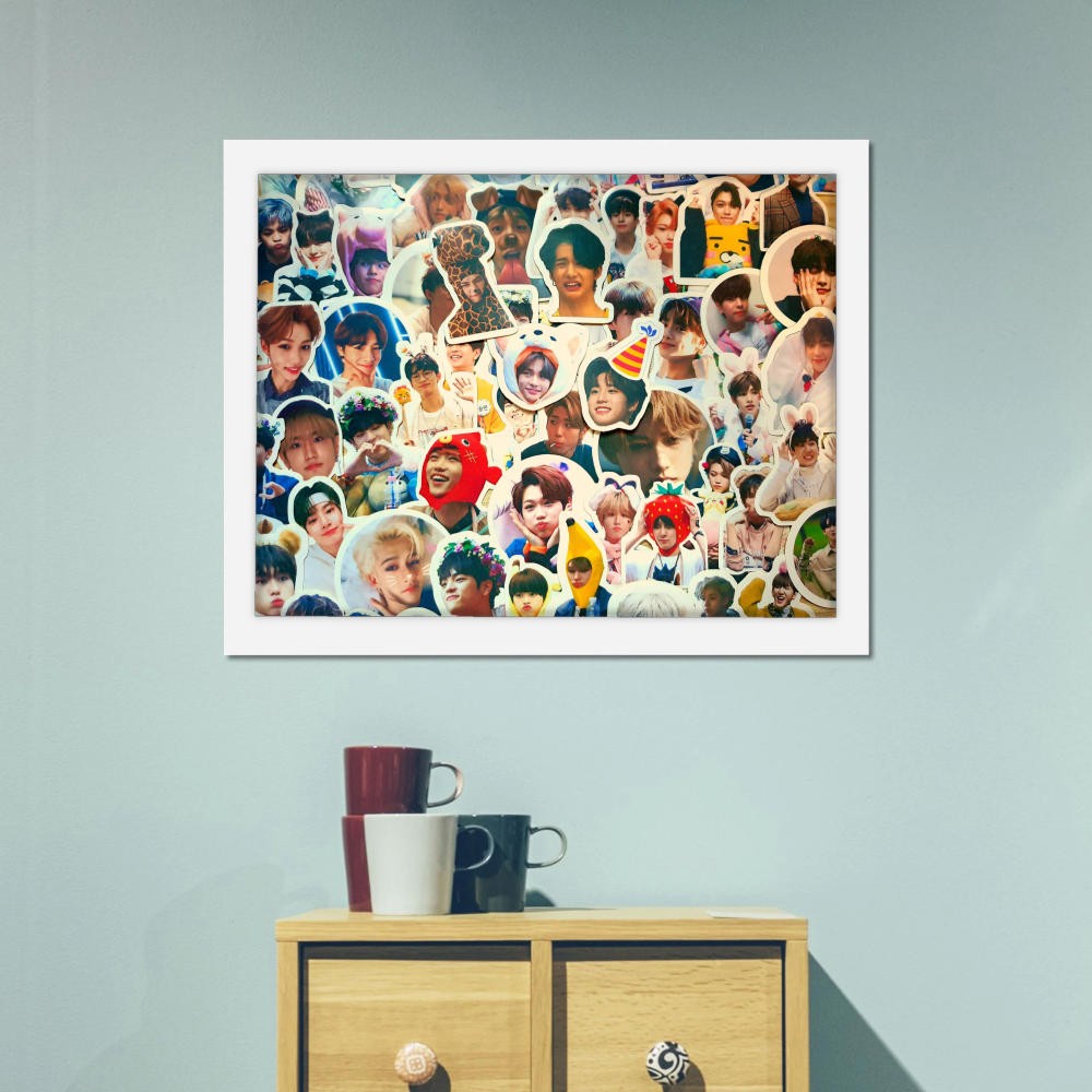 تابلو پینکمن طرح گروه استری کیدز کلاژ Stray Kids Collage 4 Jm