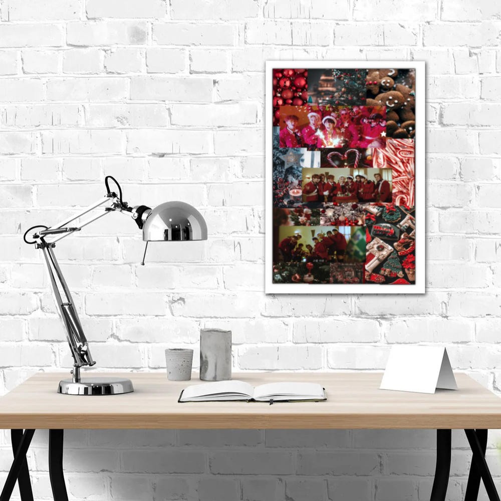 تابلو پینکمن طرح گروه استری کیدز کریسمس Stray Kids Christmas 8 Jm