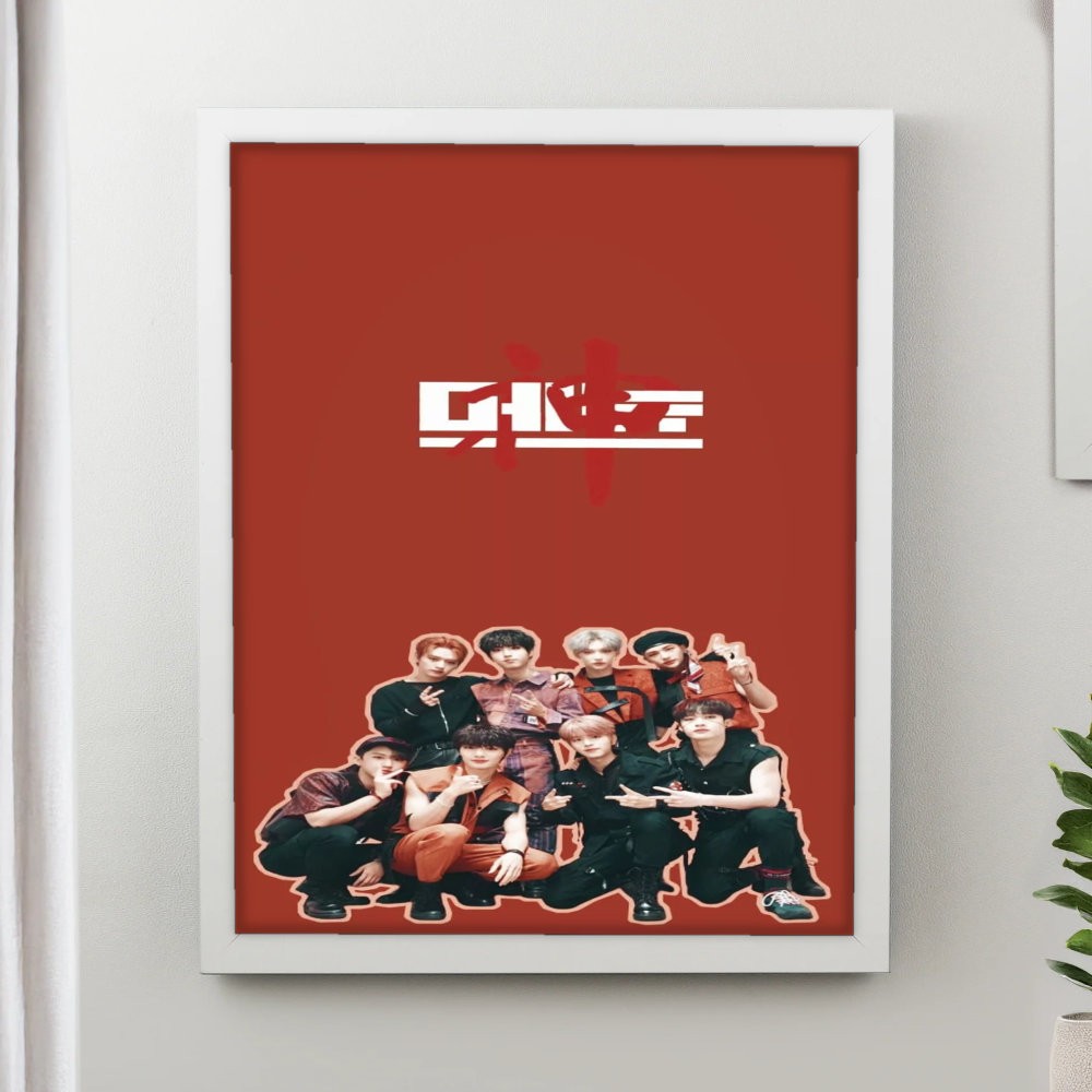 تابلو پینکمن طرح گروه استری کیدز کریسمس Stray Kids Christmas 5 Jm