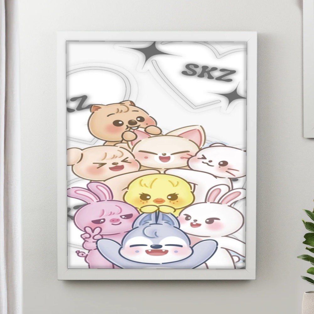 تابلو پینکمن طرح گروه استری کیدز کارتونی Stray Kids Cartoon 7 Jm