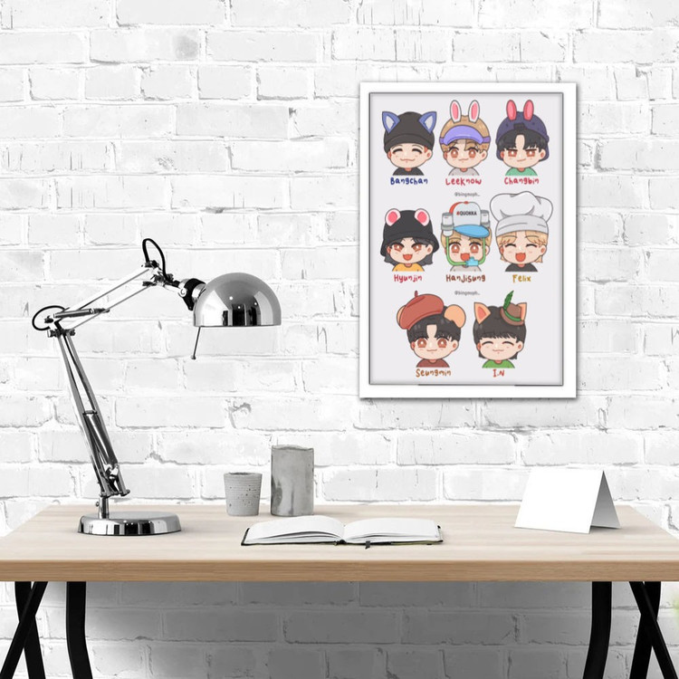 تابلو پینکمن طرح گروه استری کیدز کارتونی Stray Kids Cartoon 22 Jm