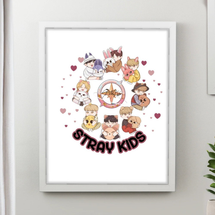 تابلو پینکمن طرح گروه استری کیدز کارتونی Stray Kids Cartoon 18 Jm