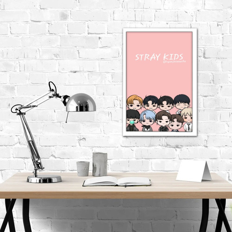 تابلو پینکمن طرح گروه استری کیدز کارتونی Stray Kids Cartoon 12 Jm