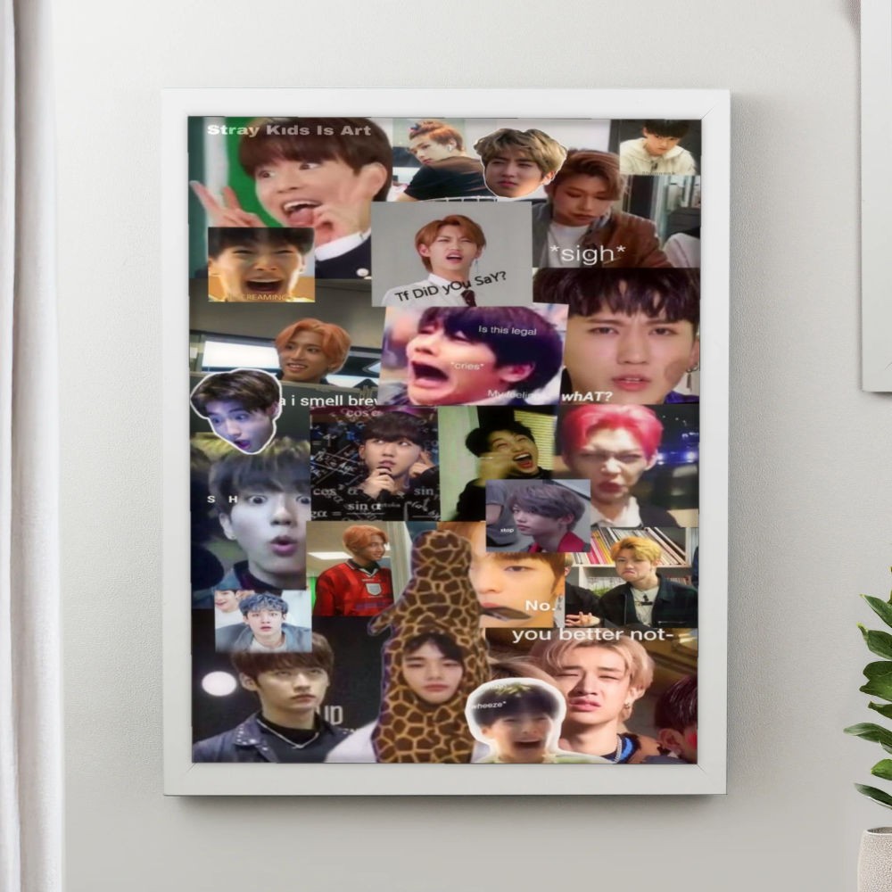 تابلو پینکمن طرح گروه استری کیدز میم Stray Kids Memes 18 Jm