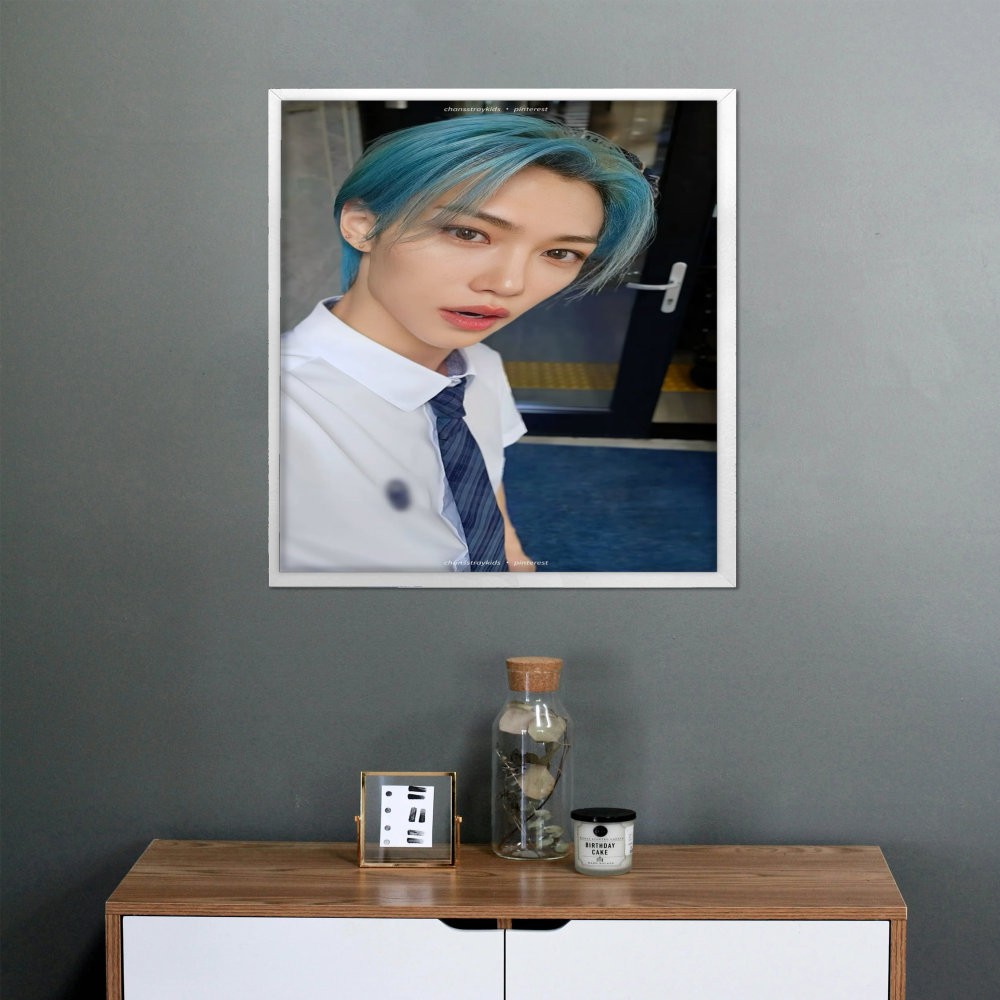 تابلو پینکمن طرح گروه استری کیدز فلیکس آبی Hair Stray Kids Felix Blue Hair 7 Jm