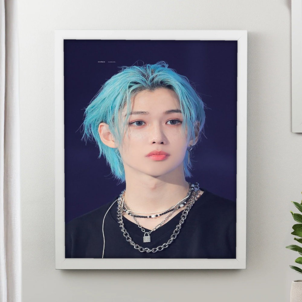 تابلو پینکمن طرح گروه استری کیدز فلیکس آبی Hair Stray Kids Felix Blue Hair 5 Jm
