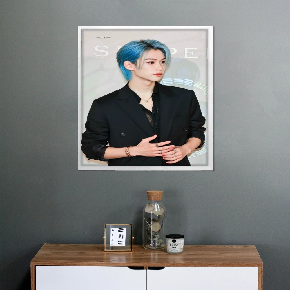 تابلو پینکمن طرح گروه استری کیدز فلیکس آبی Hair Stray Kids Felix Blue Hair 16 Jm