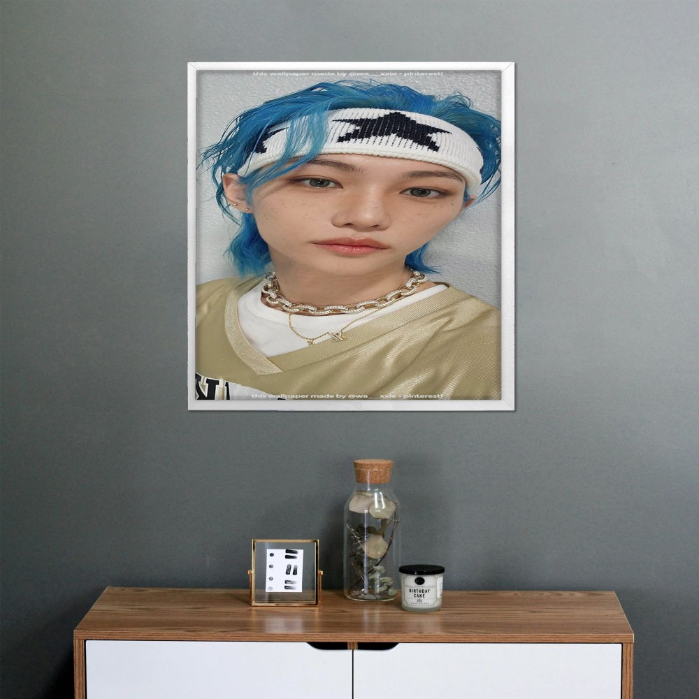 تابلو پینکمن طرح گروه استری کیدز فلیکس آبی Hair Stray Kids Felix Blue Hair 15 Jm