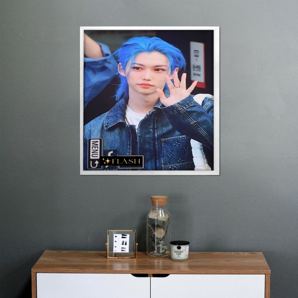 تابلو پینکمن طرح گروه استری کیدز فلیکس آبی Hair Stray Kids Felix Blue Hair 11 Jm