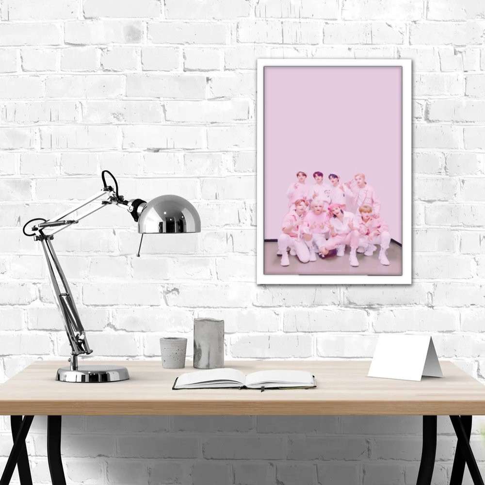 تابلو پینکمن طرح گروه استری کیدز صورتی Stray Kids Pink 5 Jm