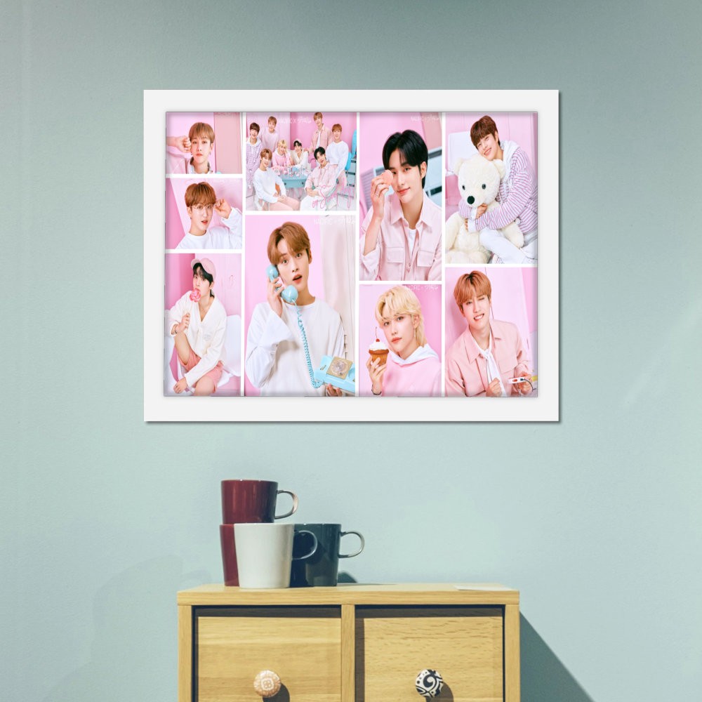 تابلو پینکمن طرح گروه استری کیدز صورتی Stray Kids Pink 31 Jm
