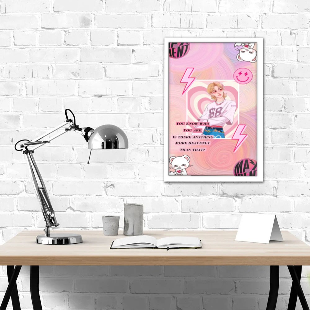 تابلو پینکمن طرح گروه استری کیدز صورتی Stray Kids Pink 20 Jm