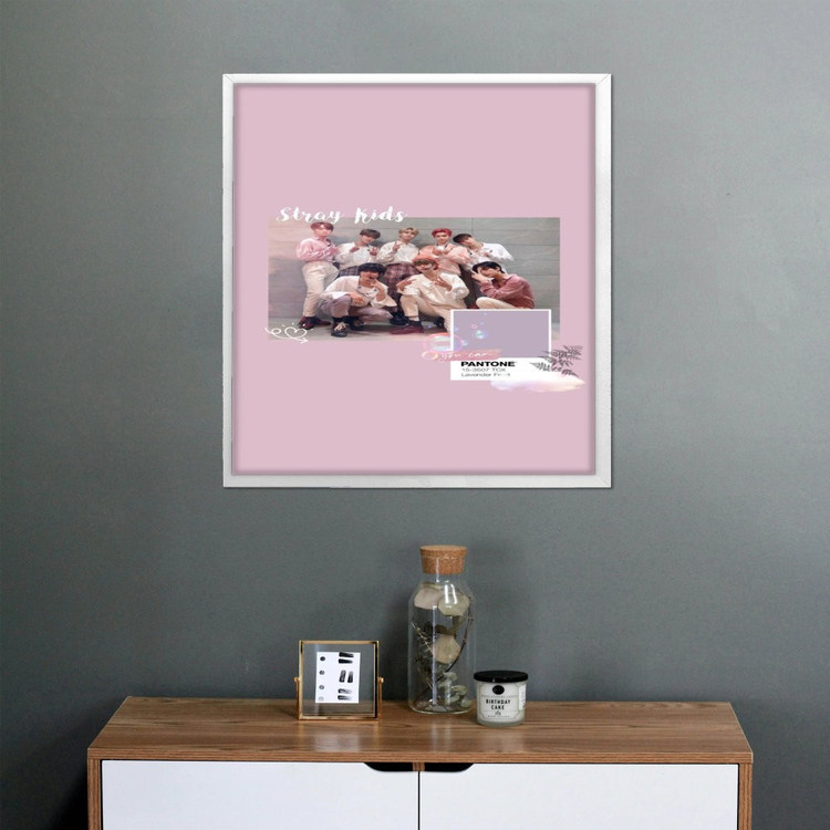 تابلو پینکمن طرح گروه استری کیدز صورتی Stray Kids Pink 2 Jm