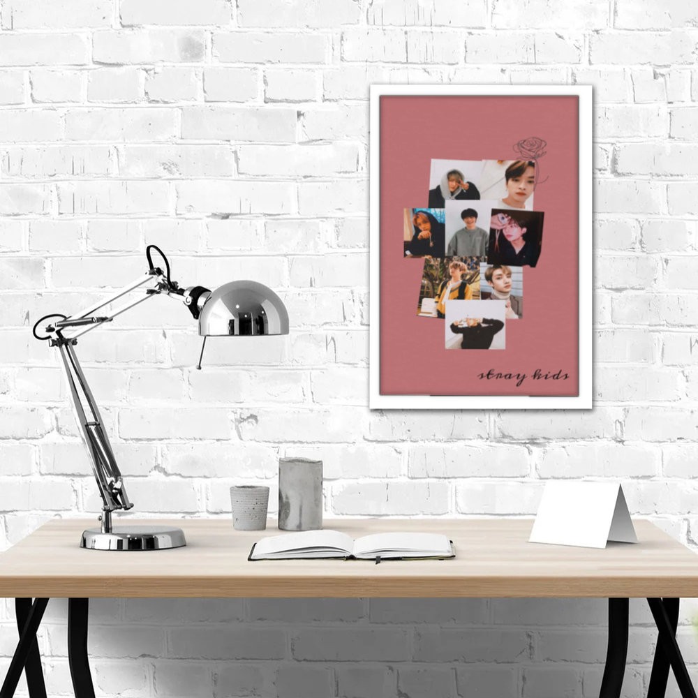 تابلو پینکمن طرح گروه استری کیدز صورتی Stray Kids Pink 19 Jm