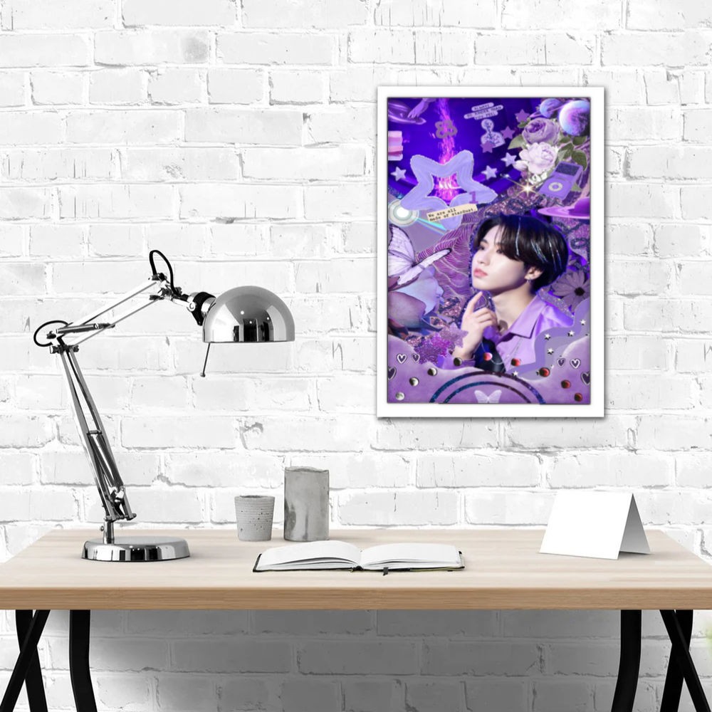 تابلو پینکمن طرح گروه استری کیدز بنفش Stray Kids Purple 8 Jm