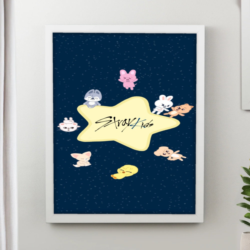 تابلو پینکمن طرح گروه استری کیدز بنفش Stray Kids Purple 33 Jm