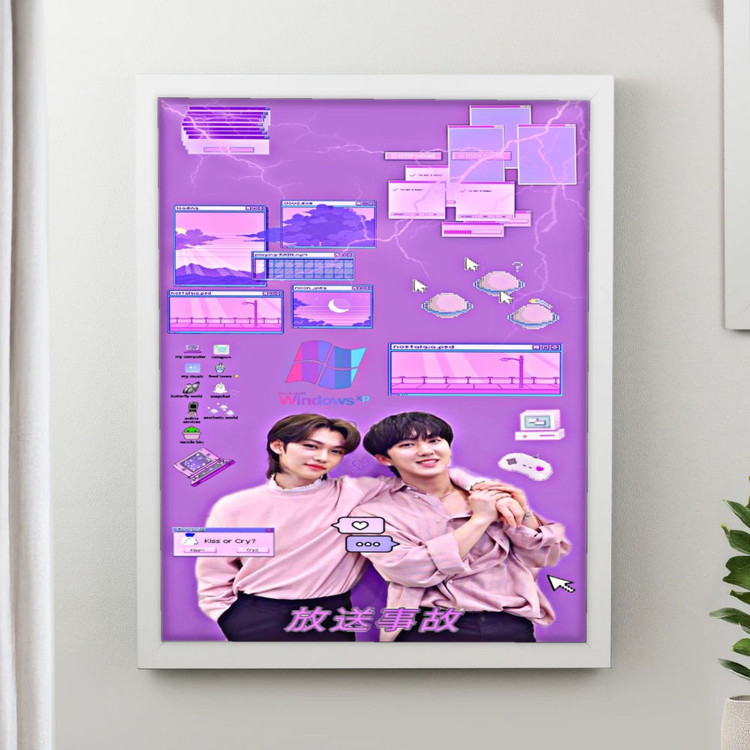 تابلو پینکمن طرح گروه استری کیدز بنفش Stray Kids Purple 26 Jm