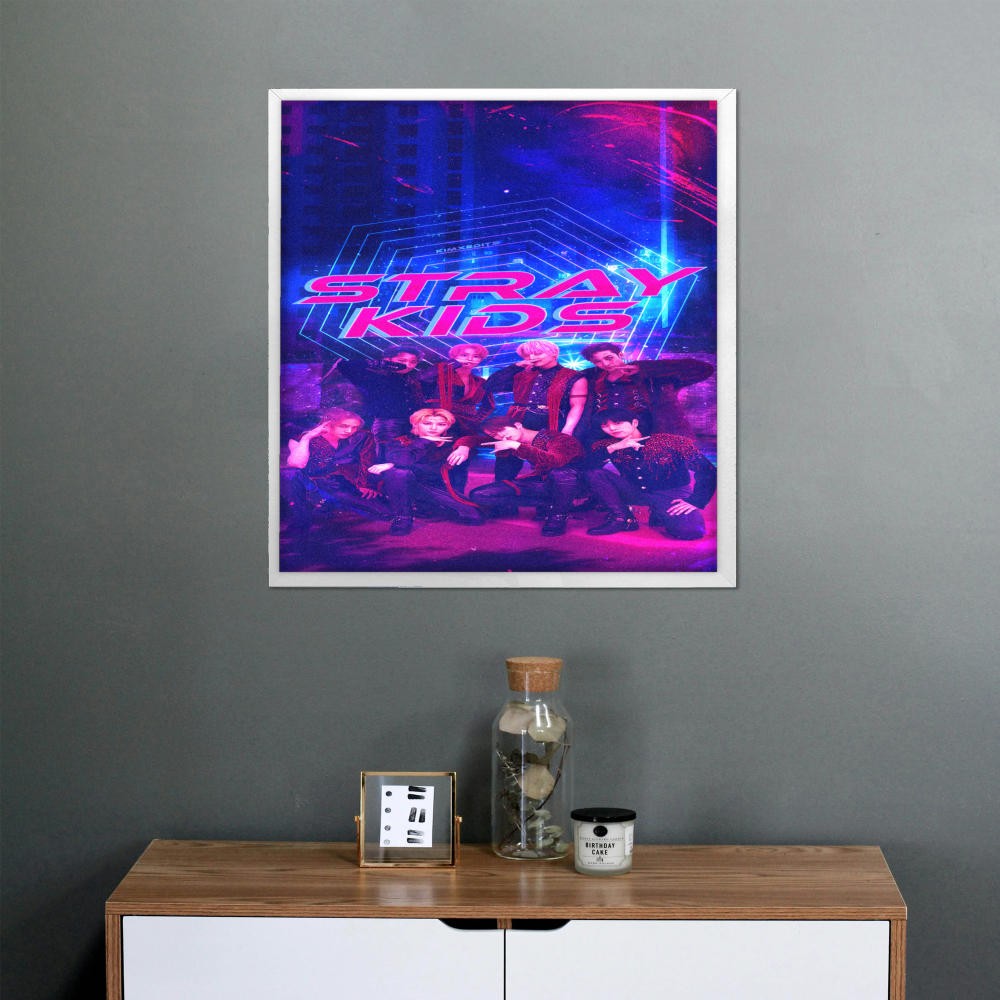تابلو پینکمن طرح گروه استری کیدز بنفش Stray Kids Purple 23 Jm