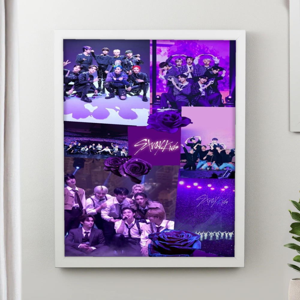 تابلو پینکمن طرح گروه استری کیدز بنفش Stray Kids Purple 17 Jm