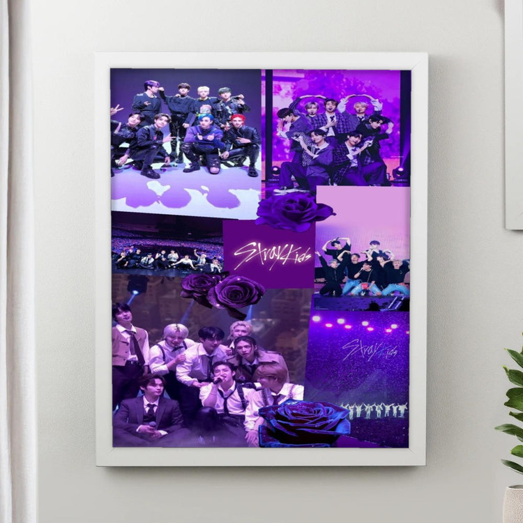تابلو پینکمن طرح گروه استری کیدز بنفش Stray Kids Purple 17 Jm