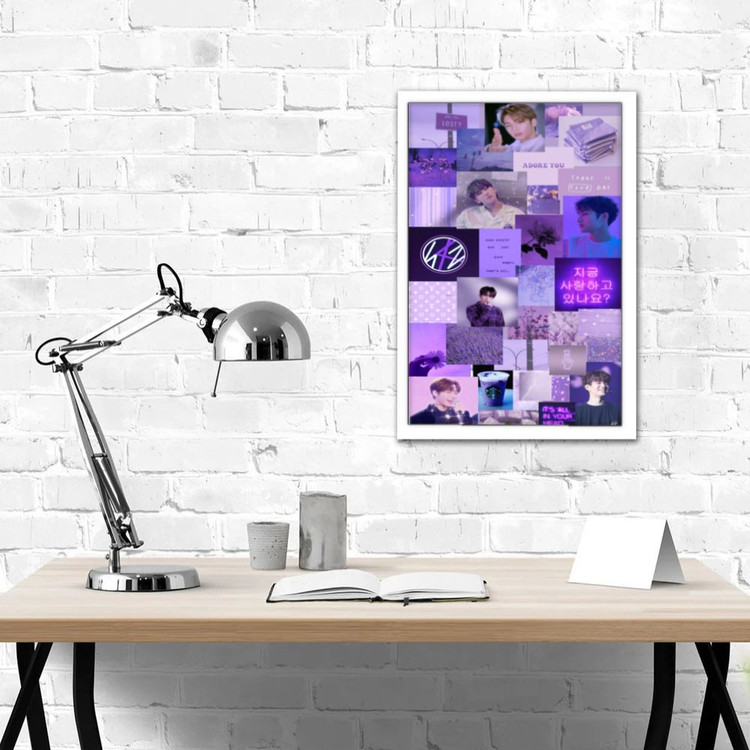 تابلو پینکمن طرح گروه استری کیدز بنفش Stray Kids Purple 14 Jm