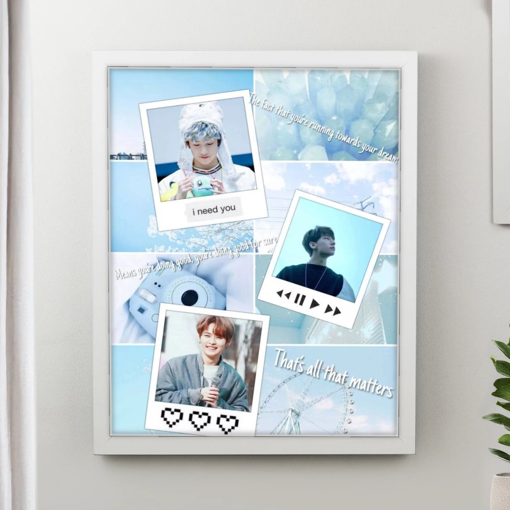 تابلو پینکمن طرح گروه استری کیدز آبی Stray Kids Blue 35 Jm