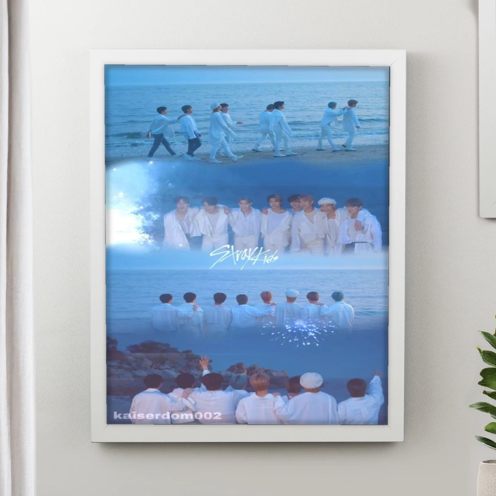 تابلو پینکمن طرح گروه استری کیدز آبی Stray Kids Blue 17 Jm