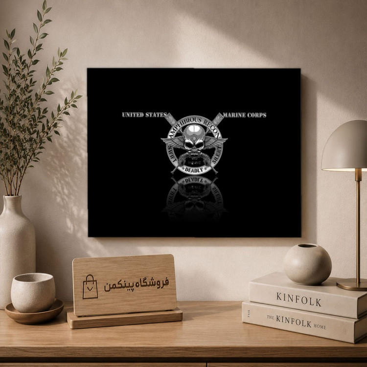 تابلو شاسی پینکمن طرح تفنگداران دریایی - Marines Laptop کد Jm 31