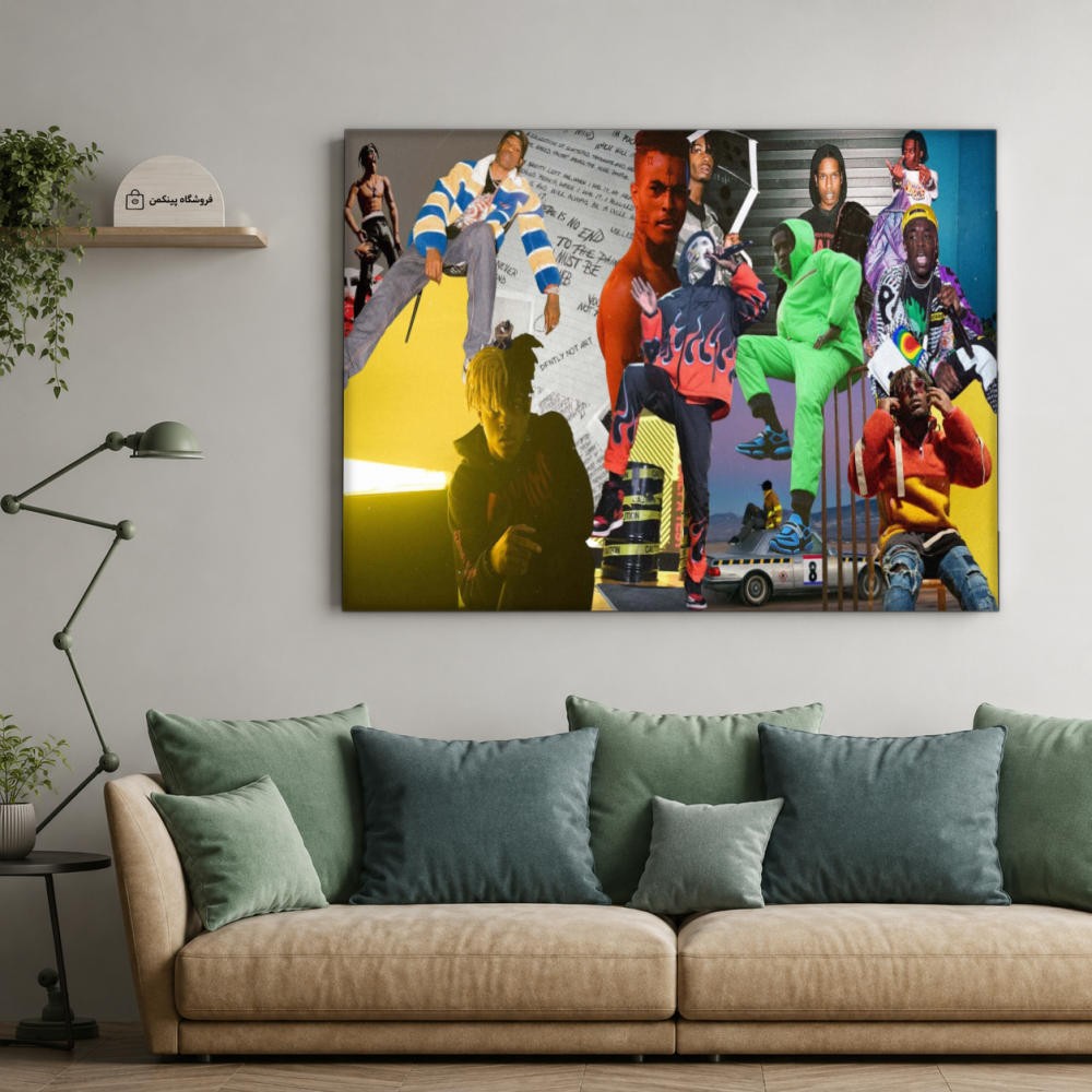 تابلو شاسی پینکمن طرح تراویس اسکات کلاژ - Travis Scott Collage کد Jm 26
