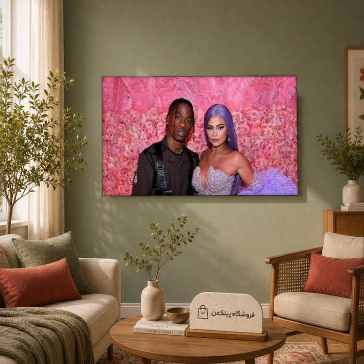 تابلو شاسی پینکمن طرح تراویس اسکات و Kylie Jenner - Travis Scott And Kylie Jenner Desktop کد Jm 12
