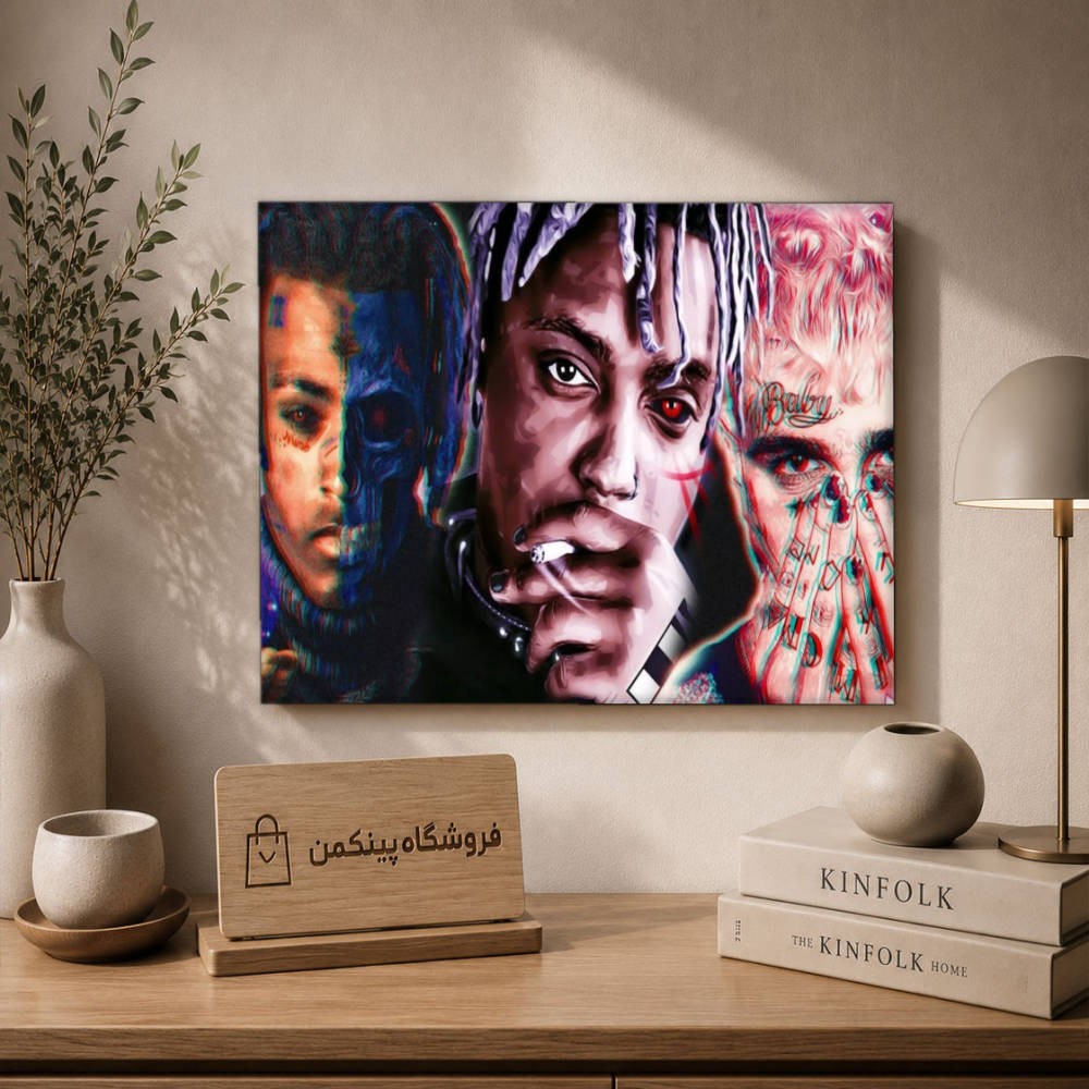 تابلو شاسی پینکمن طرح تراویس اسکات و Juice Wrld - Travis Scott And Juice Wrld کد Jm 3