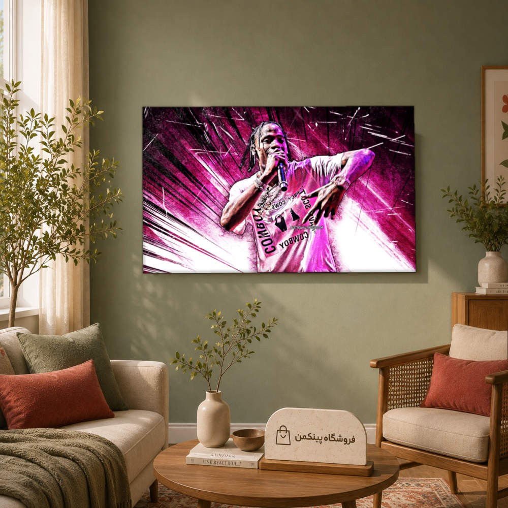 تابلو شاسی پینکمن طرح تراویس اسکات نسخه ششم - Travis Scott 4k PC کد Jm 22