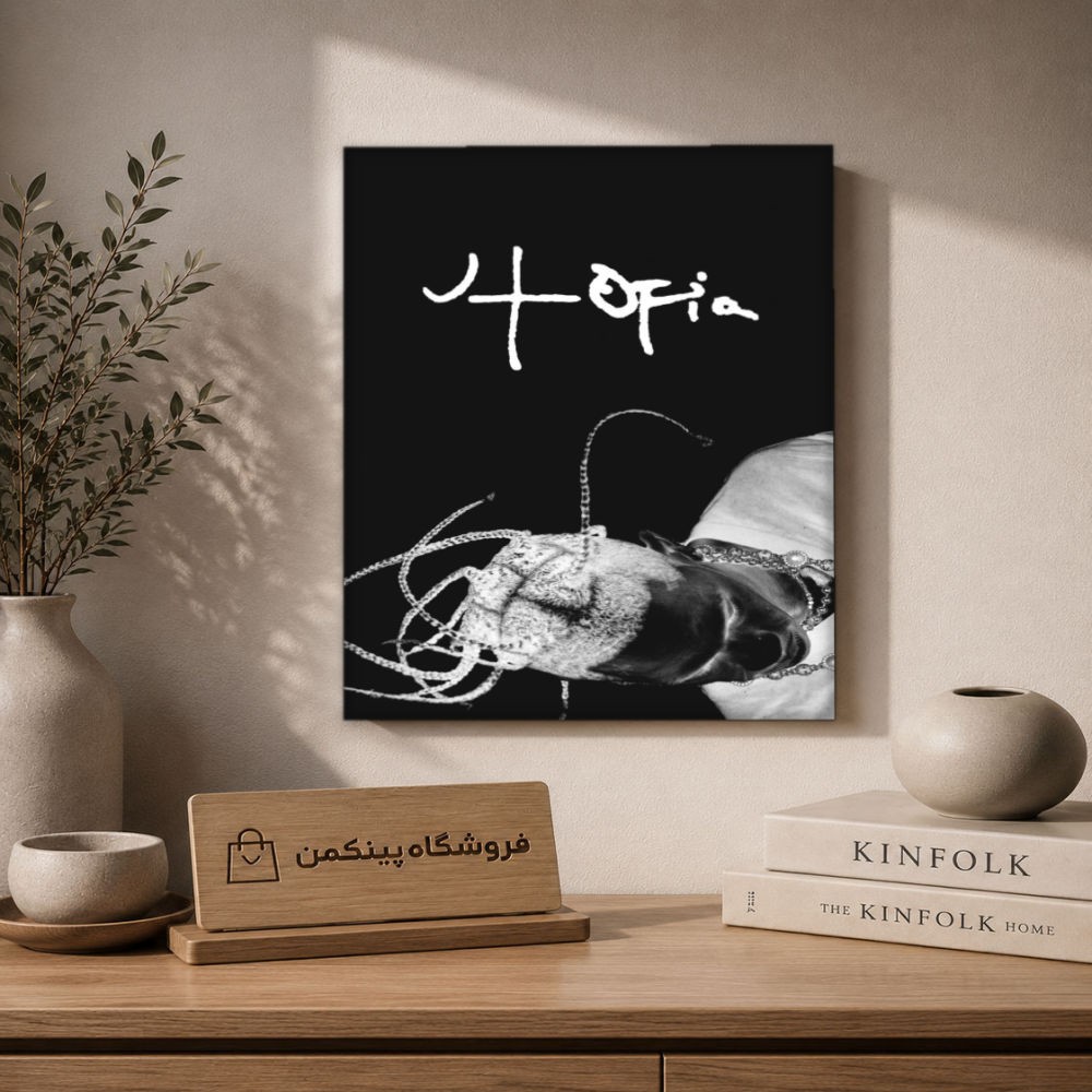 تابلو شاسی پینکمن طرح تراویس اسکات مشکی و سفید - Travis Scott Black And White کد Jm 27