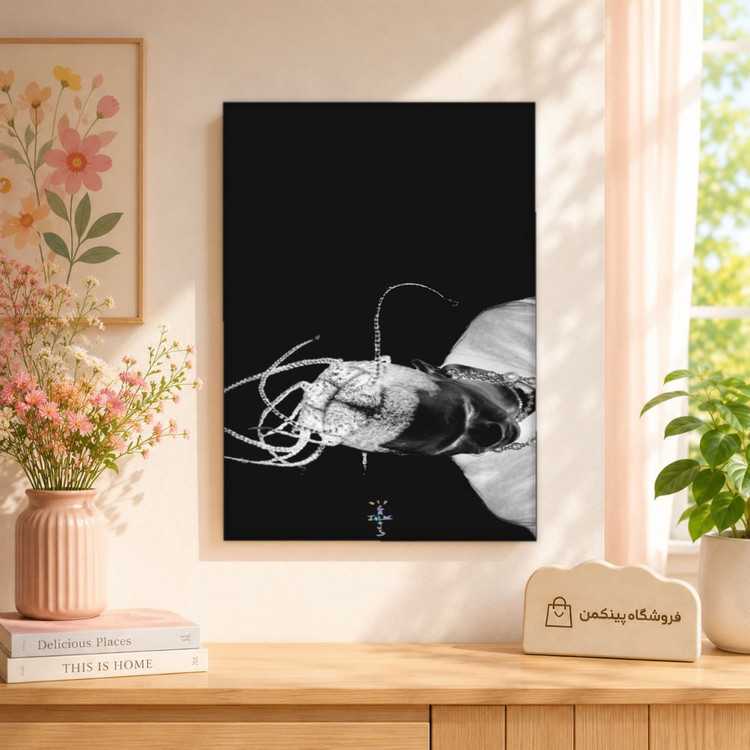 تابلو شاسی پینکمن طرح تراویس اسکات مشکی و سفید - Travis Scott Black And White کد Jm 15