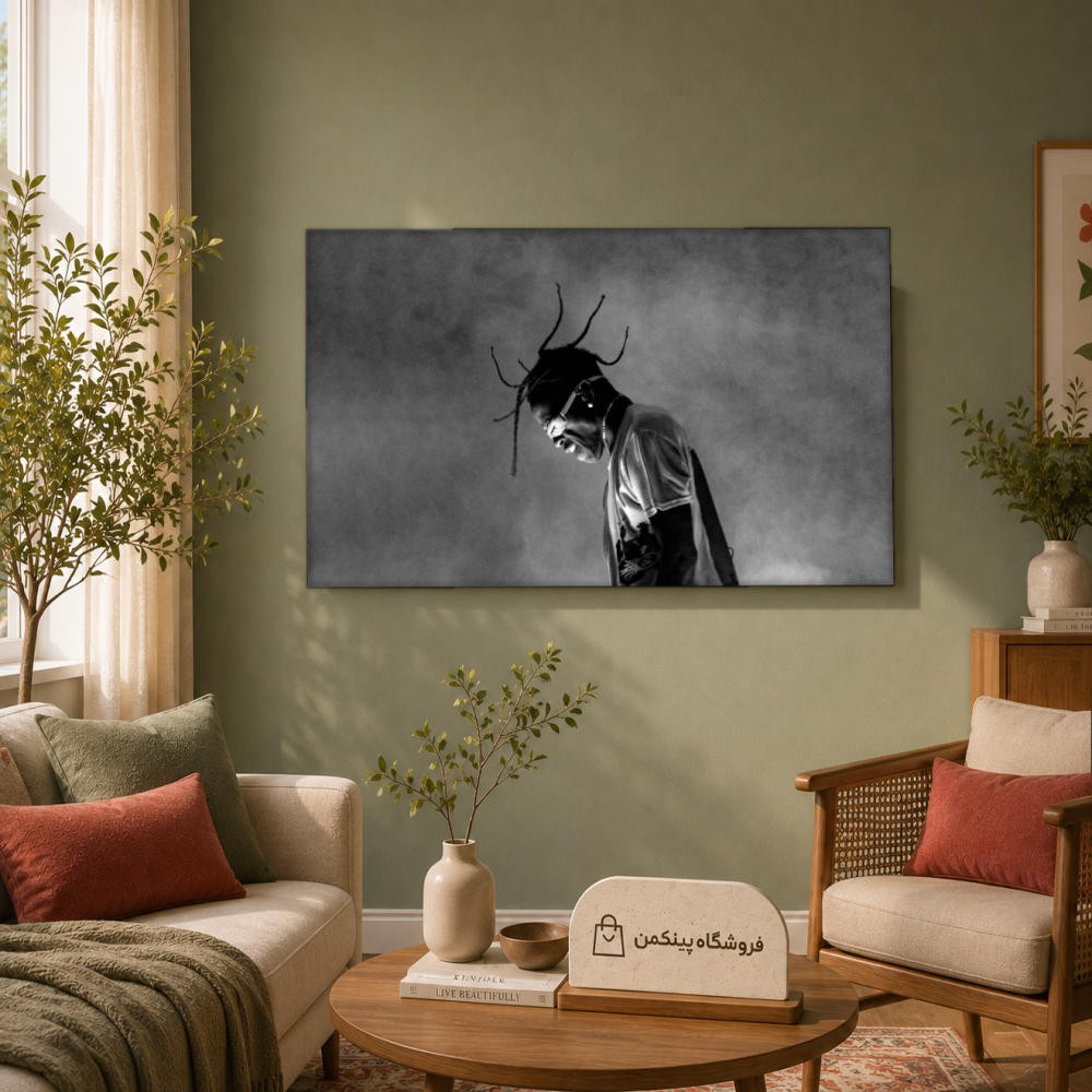 تابلو شاسی پینکمن طرح تراویس اسکات مشکی - Travis Scott Black کد Jm 19