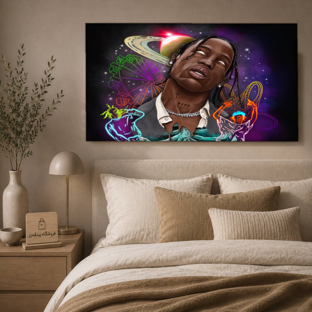 تابلو شاسی پینکمن طرح تراویس اسکات لوگو تراویس اسکات - Travis Scott Logo Desktop کد Jm 13
