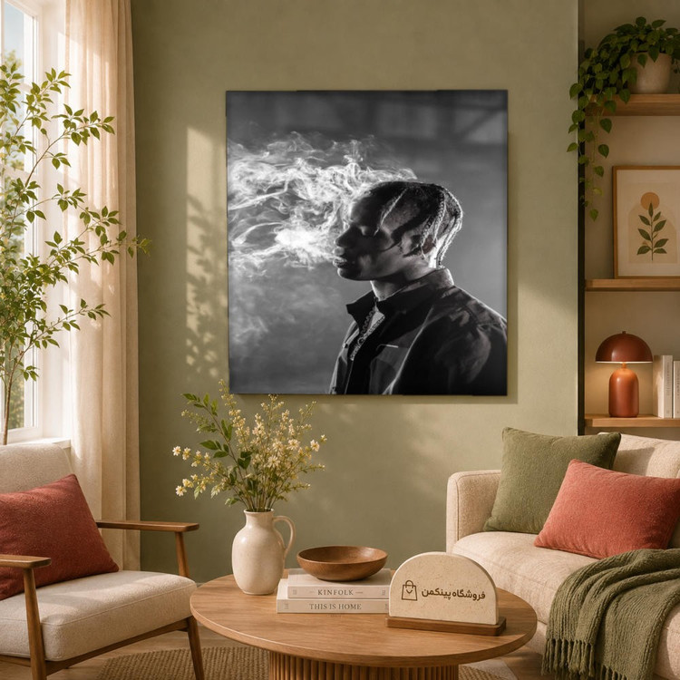تابلو شاسی پینکمن طرح تراویس اسکات سیگار کشیدن - Travis Scott Smoking کد Jm 5