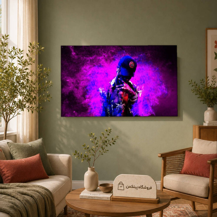 تابلو شاسی پینکمن طرح تراویس اسکات سیگار کشیدن - Travis Scott Smoking کد Jm 13