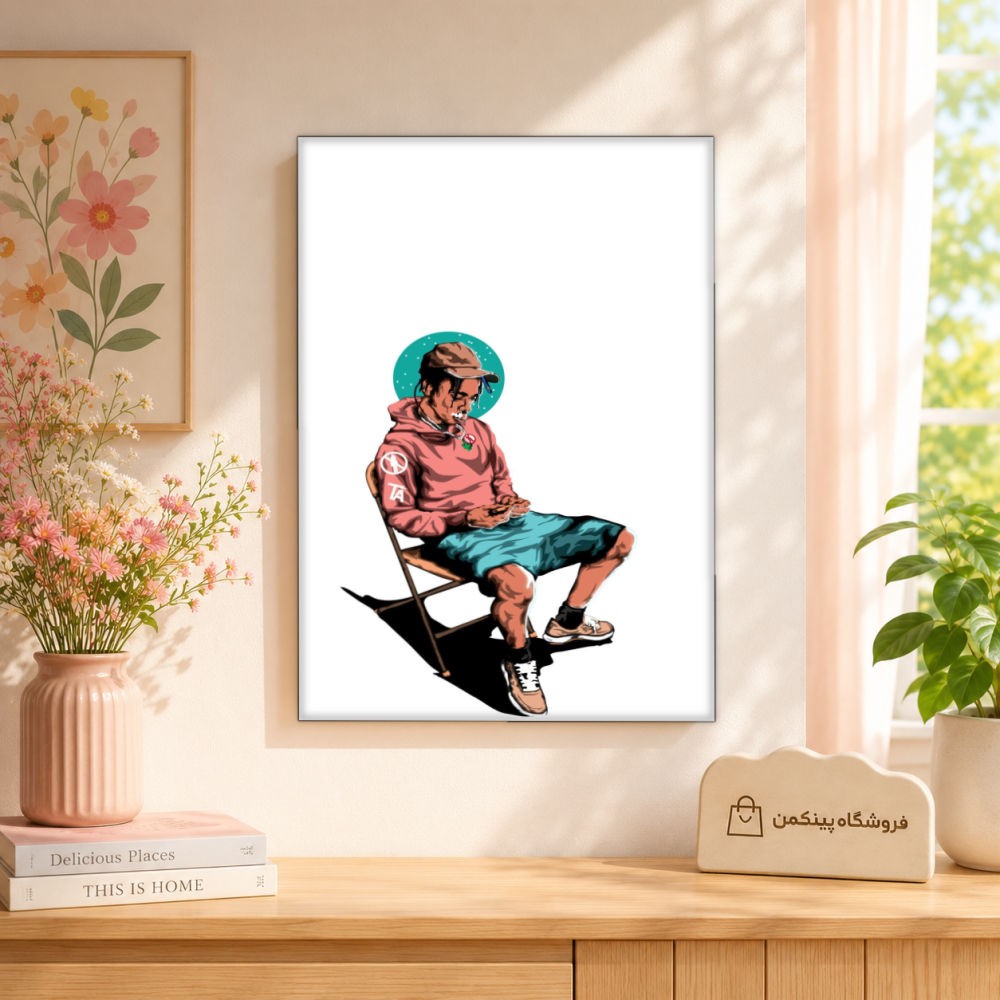 تابلو شاسی پینکمن طرح تراویس اسکات انیمه - Travis Scott Anime کد Jm 8