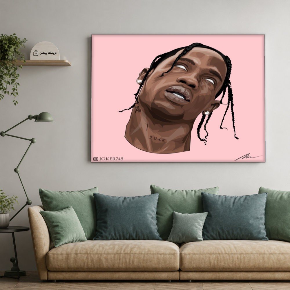 تابلو شاسی پینکمن طرح تراویس اسکات انیمه - Travis Scott Anime کد Jm 37