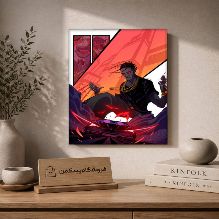 تابلو شاسی پینکمن طرح تراویس اسکات انیمه - Travis Scott Anime کد Jm 25