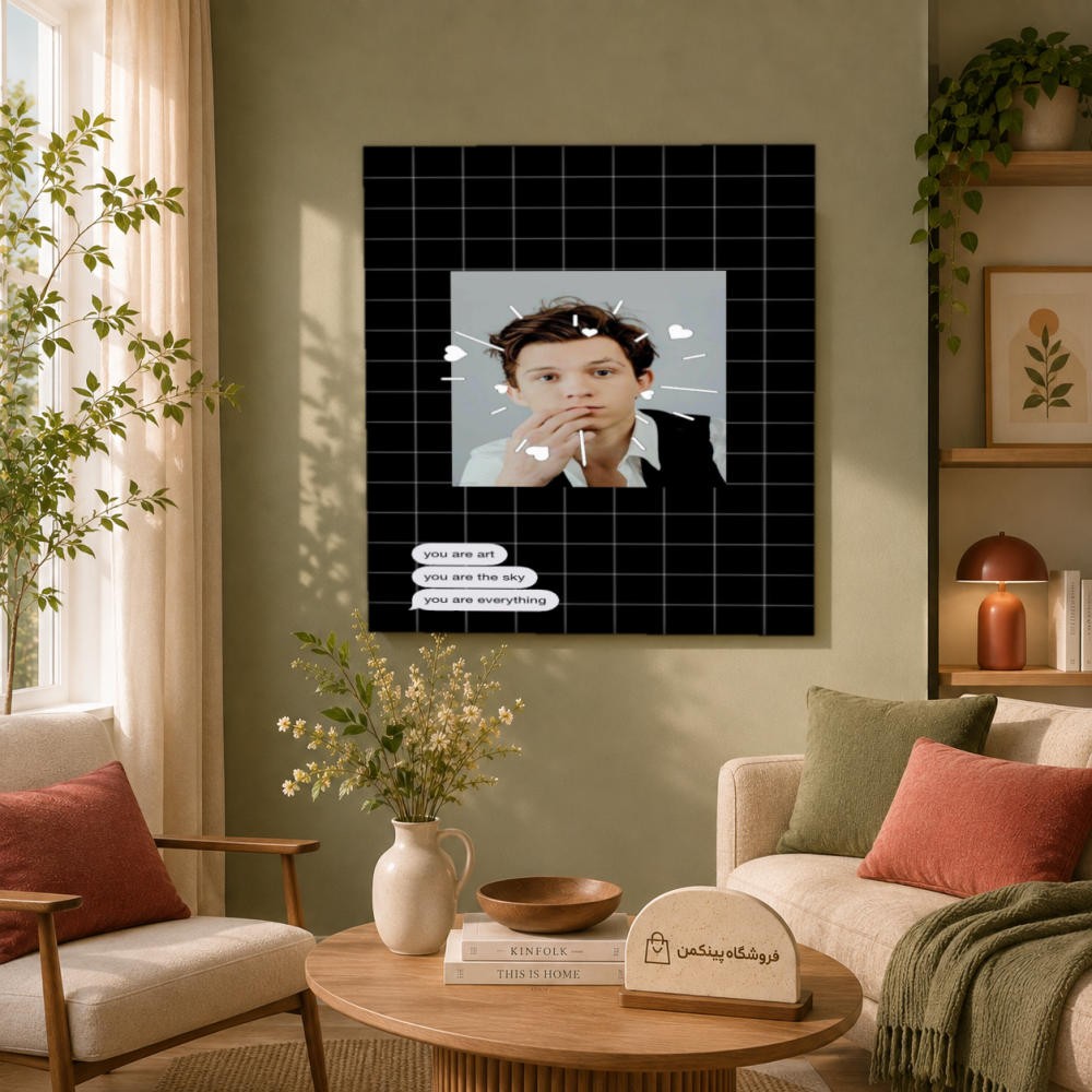 تابلو شاسی پینکمن طرح تام هالند کلاژ - Tom Holland Collage کد Jm 51