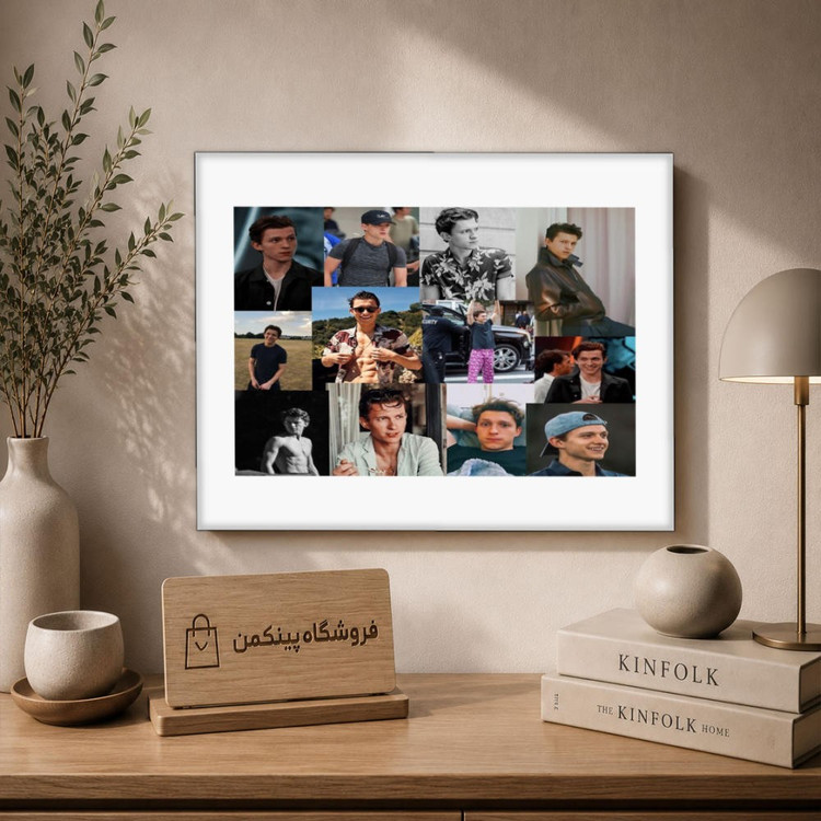 تابلو شاسی پینکمن طرح تام هالند کلاژ - Tom Holland Collage کد Jm 46