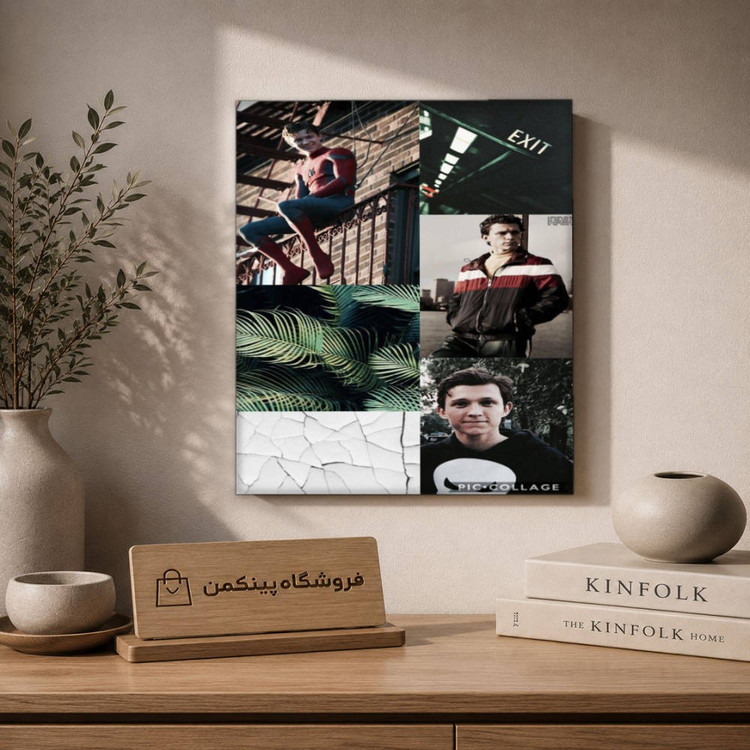 تابلو شاسی پینکمن طرح تام هالند کلاژ - Tom Holland Collage کد Jm 45