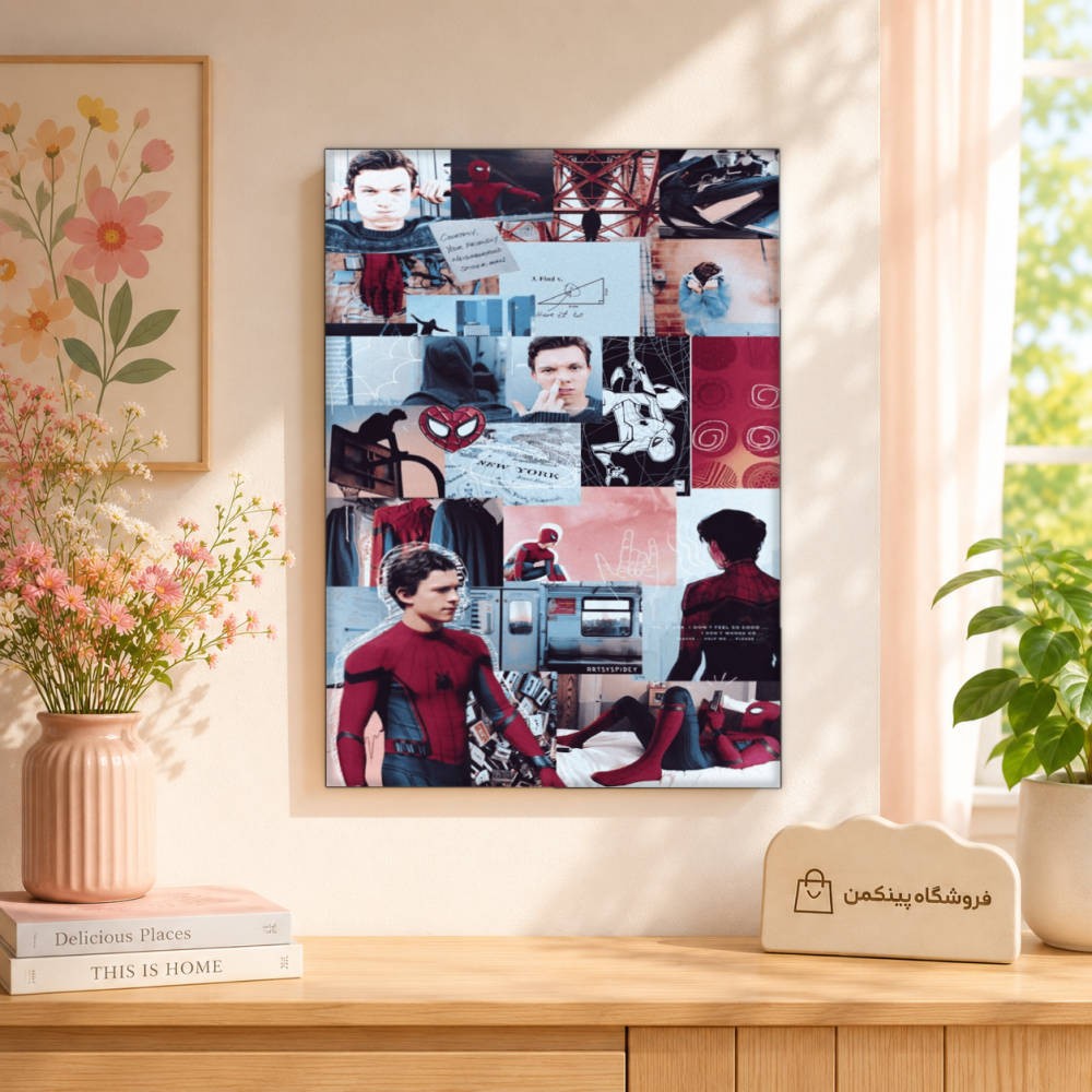 تابلو شاسی پینکمن طرح تام هالند کلاژ - Tom Holland Collage کد Jm 38